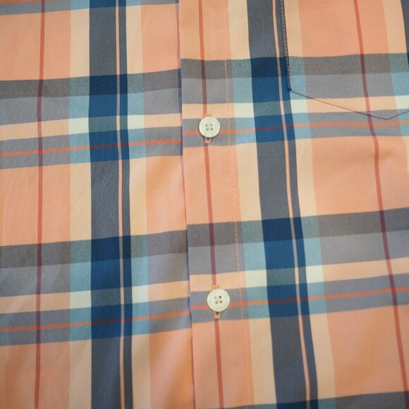 St John's Bay Men's Plaid Button-Down Shirt - Pink and Blue sz Small Classic Fit - Picture 4 of 10